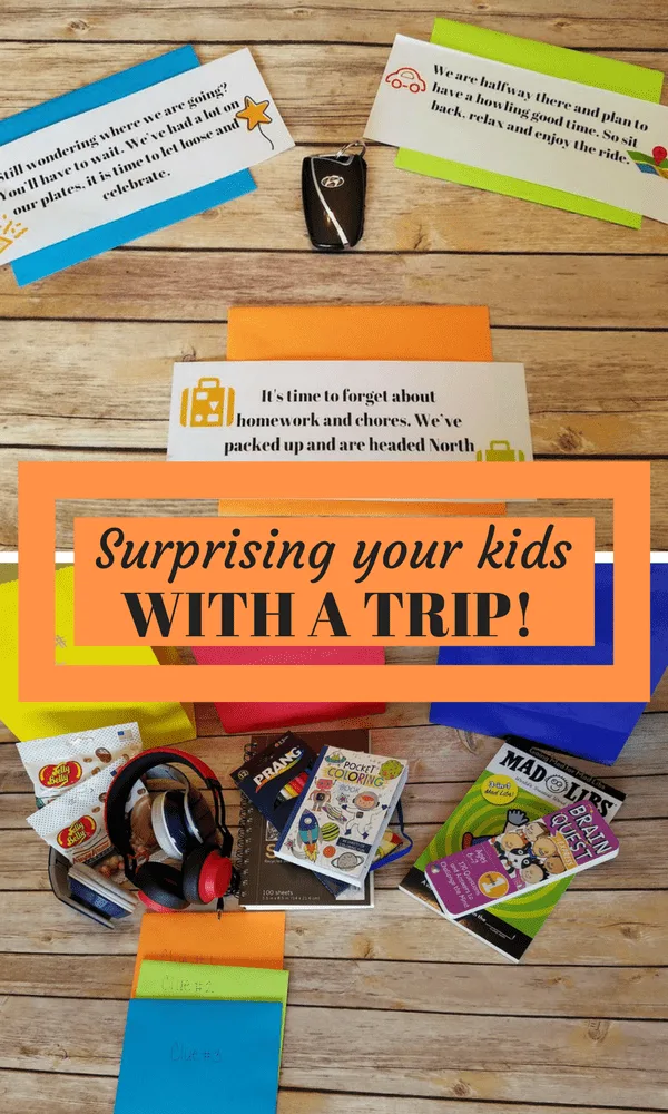 Planning a Surprise trip for your kids? Read about how we surprised our kids with a spring break trip and gave them clues along the way! 