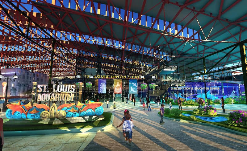 Rendering of the outside of the St. Louis Aquarium