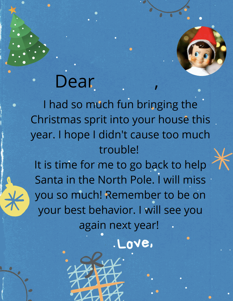 Elf On the Shelf Goodbye Letter | Family Vacations US